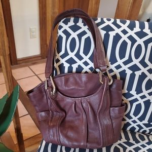 b. makowsky, Brown Leather Shoulder Handbag
